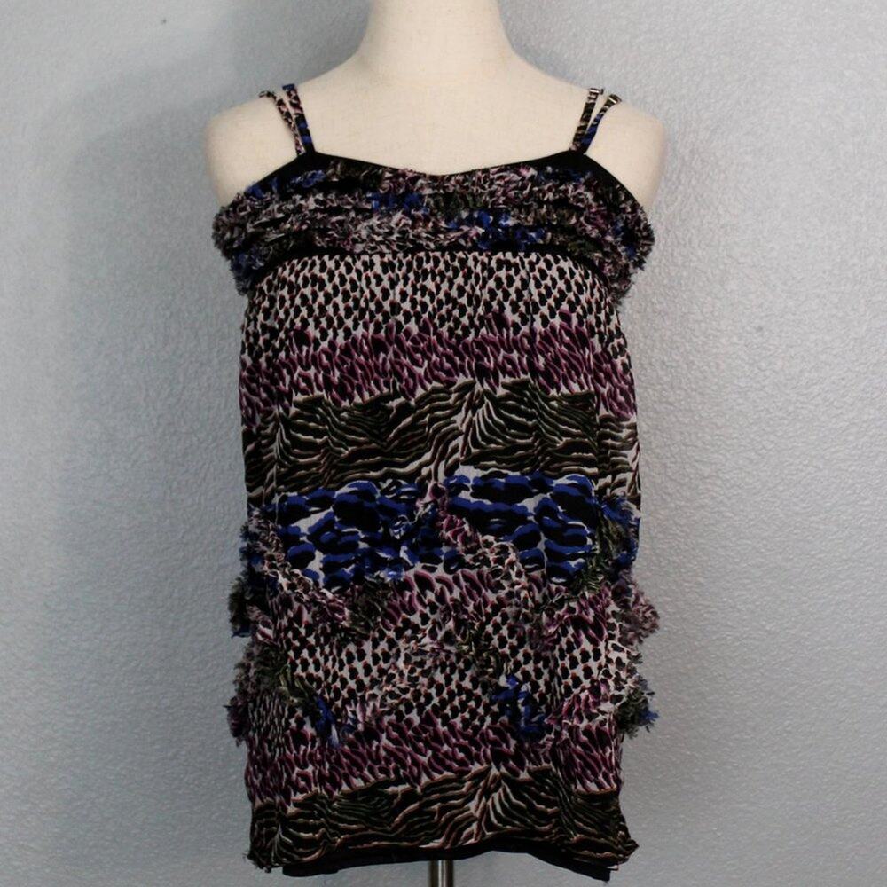 Epic Threads Deconstructed Animal Print Top Size S